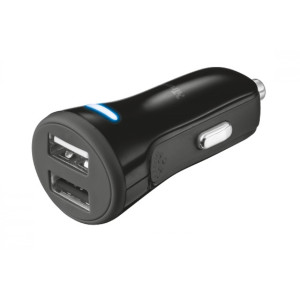 Автомобильное зарядное устройство Trust 20W Car Charger with 2 USB port Black (20572)