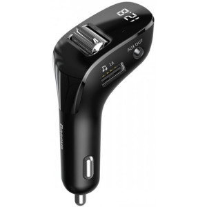 FM-трансмітер Baseus Streamer F40 AUX бездротовий MP3 car charger Black CCF40-01