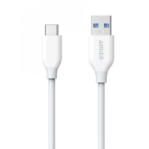 Кабель USB Type-C Anker Powerline + USB-C to USB-A 3.0 0.9м V3 White (A8163G21)