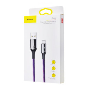 Baseus C-Shaped Light Intelligent Power-Off Type-C Cable QC3.0 3A 1m purple