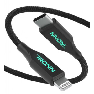 Кабель IRONN Type-C to Lightning PD 20W (1.8m) Black Nylon (CL20BN-L)