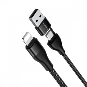 Кабель Baseus 2-in-1 USB/Type-C to Lightning 18W (1m) black