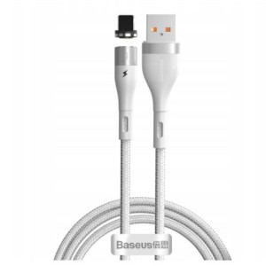Кабель Lightning Baseus Lightning Zinc Magnetic Safe Fast Charging Data Cable 1m White (CALXC-K02)