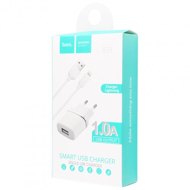 СЗУ Hoco C11 1.0A 1USB white СЗУ Hoco C11 1.0A 1USB white