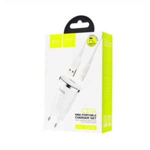 СЗУ Hoco C37A Charger + Cable (Lightning) 2.4A 1USB white