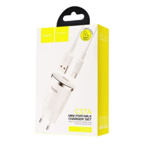 СЗУ Hoco C37A Charger + Cable (Type-C) 2.4A 1USB white