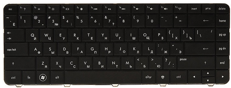 Клавиатура для ноутбука HP 250 G4, 255 G4, 256 G4 черный, черный фрейм