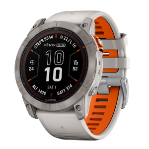 Смарт-годинник Garmin Fenix 7X Pro Sapphire Solar Titanium w. Fog Gray/Ember O. Band (010-02778-14/15/64)