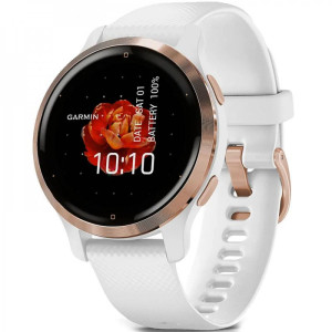 Смарт-часы Garmin Venu 2S Rose Gold Bezel with White Case and Silicone Band (010-02429-13)