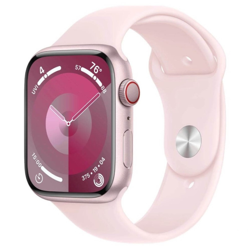 Смарт-годинник Apple Watch Series 9 GPS + Cellular 45mm Pink Alu. Case w. Light Pink Sport Band - S/M (MRMK3)