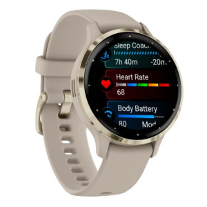 Смарт-годинник Garmin Venu 3S Soft Gold S. Steel Bezel w. French Gray Case and S. Band (010-02785-02/52)