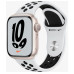 Смарт-годинник Apple Watch Nike Series 7 GPS 41mm Starlight Aluminum Case w. Pure Black Nike Sport Band (MKN33)