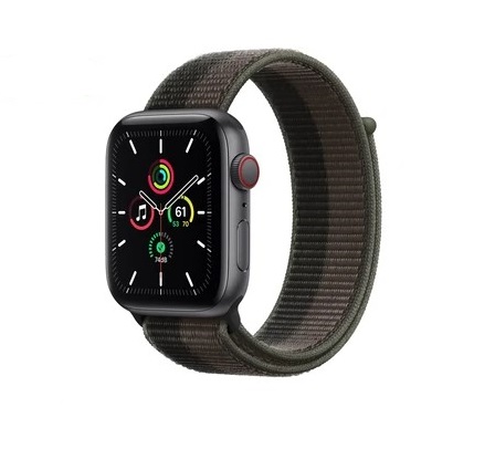 Смарт-годинник Apple Watch SE GPS + Cellular 44mm Space Grey Aluminium Case With Tornado/Grey Sport Loop (MKT53)