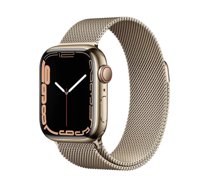 Смарт-часы Apple Watch Series 7 GPS + Cellular 41mm Gold Stainless Steel Case with Gold Milanese Loop (MKHH3)