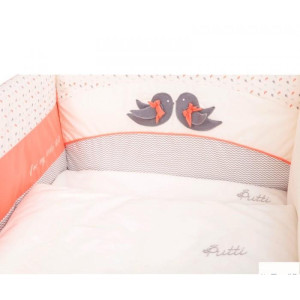 Комплект постільної білизни putti baby bird 6 ел. (рожевий)