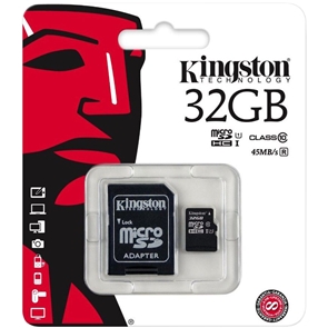 Карта памяти Kingston microSDHC 32 GB Class 10 UHS-I + SD Adapter SDC10G2/32GB