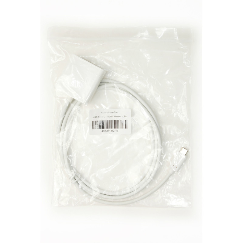 Кабель-перехідник PowerPlant USB Type-C - HDMI female, 1.8m