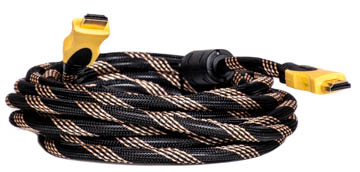 Відео кабель PowerPlant HDMI - HDMI, 5m, позолочені конектори, 1.3V, Nylon, Double ferrites