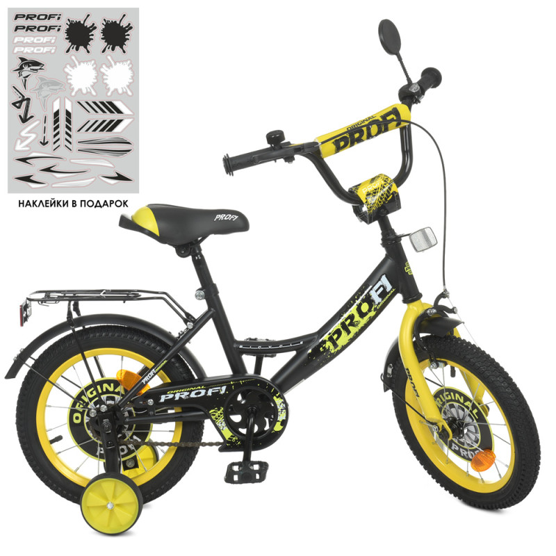 Дитячий двоколісний велосипед Profi Y1243 Original (black/yellow)