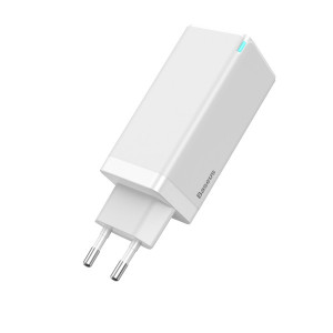 Мережевий зарядний пристрій Baseus GaN2 Lite Quick Charger C+U 65W EU White (CCGAN2L-B02)